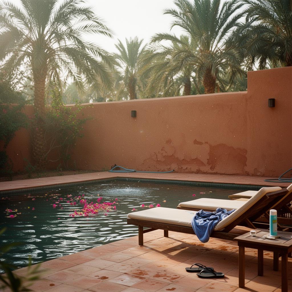 Villa contemporaine avec piscine à débordement dans la Palmeraie